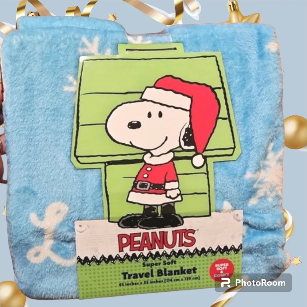NWT Peanuts Snoopy Travel Blanket, holiday, 45in x 55in - Let it Snow, Christmas